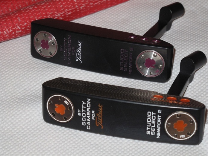 Scotty Cameron Newport 2 Black Pair with Orange and Purple Highlights